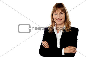 Happy businesswoman isolated on white