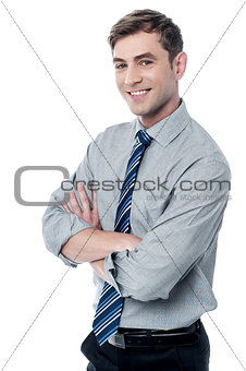 Smiling crossed arms corporate executive