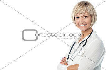 Confident female doctor with stethoscope
