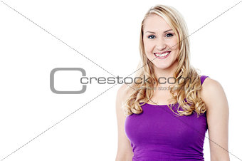 Young caucasian woman in casual wear