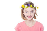 Beautiful girl wearing flower crown