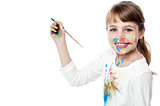 Little girl with painting