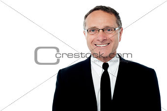 Smiling smart senior businessman