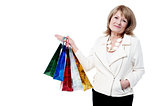 Senior woman with shopping bags