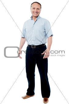 Happy mature man isolated over a white