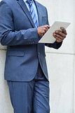 Hands of the businessman using a tablet PC