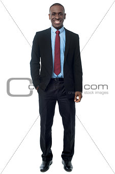 Happy businessman isolated on white