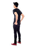 Rear view of young casual man
