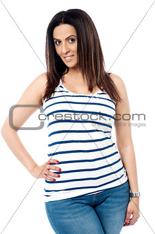 Young casual woman posing in style