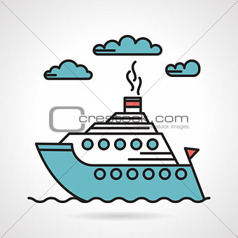 Steamer flat style vector icon