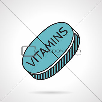 Vitamins pill flat style vector icon
