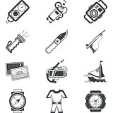 Diving black vector icons