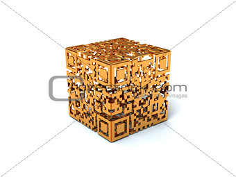 Gold QR cube