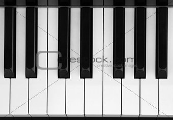 Closeup of piano key