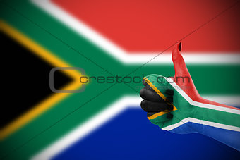 Flag of Republic of Republic of South Africa on hand