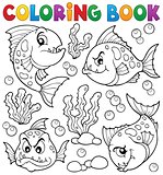Coloring book piranha fishes theme 1