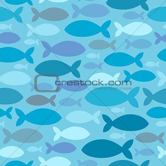 Seamless background fish silhouettes