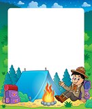 Summer frame with scout boy theme 1