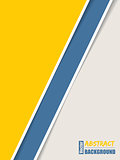 Simple brochure with yellow blue and white stripes