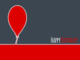 Simple birthday card with balloon