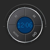 Digital clock with blue lcd