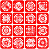 Abstract decorative floral icons.