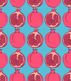 Sketch tasty pomegranates in vintage style