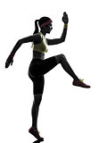 woman exercising fitness workout  silhouette