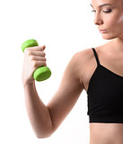 Fitness woman working out with dumbbell