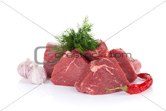 Fillet steak beef meat and spices