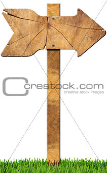 Wooden Directional Sign - One Arrow