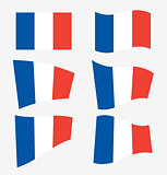 Set of french flags