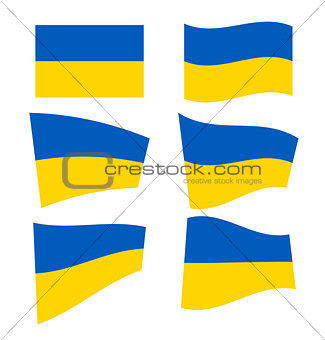 Set of ukrainian flags