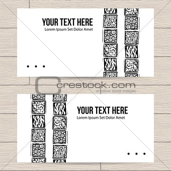 Set of Business Cards with Patterns