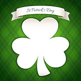 St Patricks Day Poster with Paper Clover