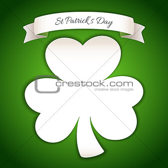 Fresh St Patricks Day Poster with Paper Clover