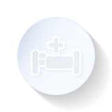 Hospital bed thin lines icon