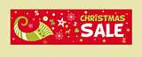 Banner for Christmas sale image with a cornucopia. New advertising discounts