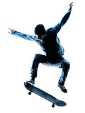 man skateboarder skateboarding silhouette