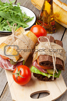 Sandwiches and salad
