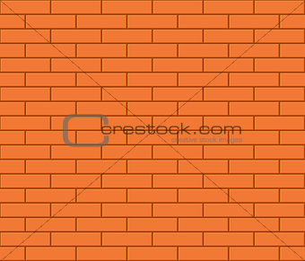 Abstract seamless orange flat brick wall