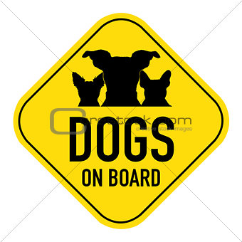 dogs on board sign