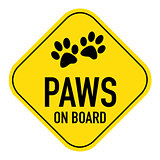paws on board sign