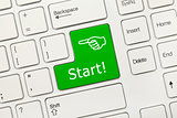 White conceptual keyboard - Start (green key)