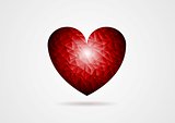 Polygonal red heart shape