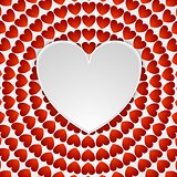 Red romance background with hearts