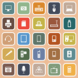 Gadget flat icons on orange background
