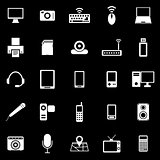 Gadget icons on black background