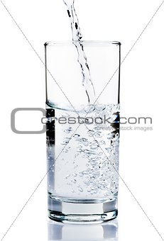 water splashing from glass isolated
