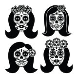 Mexican La Catrina - Day of the Dead girl skull
